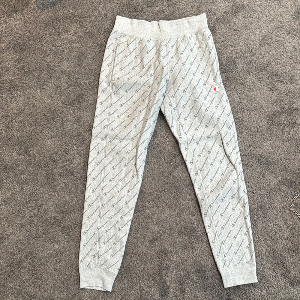 Champion Unisex Grey Quilted Jogger Sweatpants
